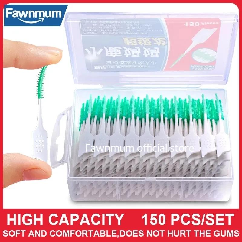 Fawnmum 150Pcs Orthodontics Braces Interdental Silicone Brush Clean Teeth Toothbrush Dental Cleaning Oral Hygiene Care Tool