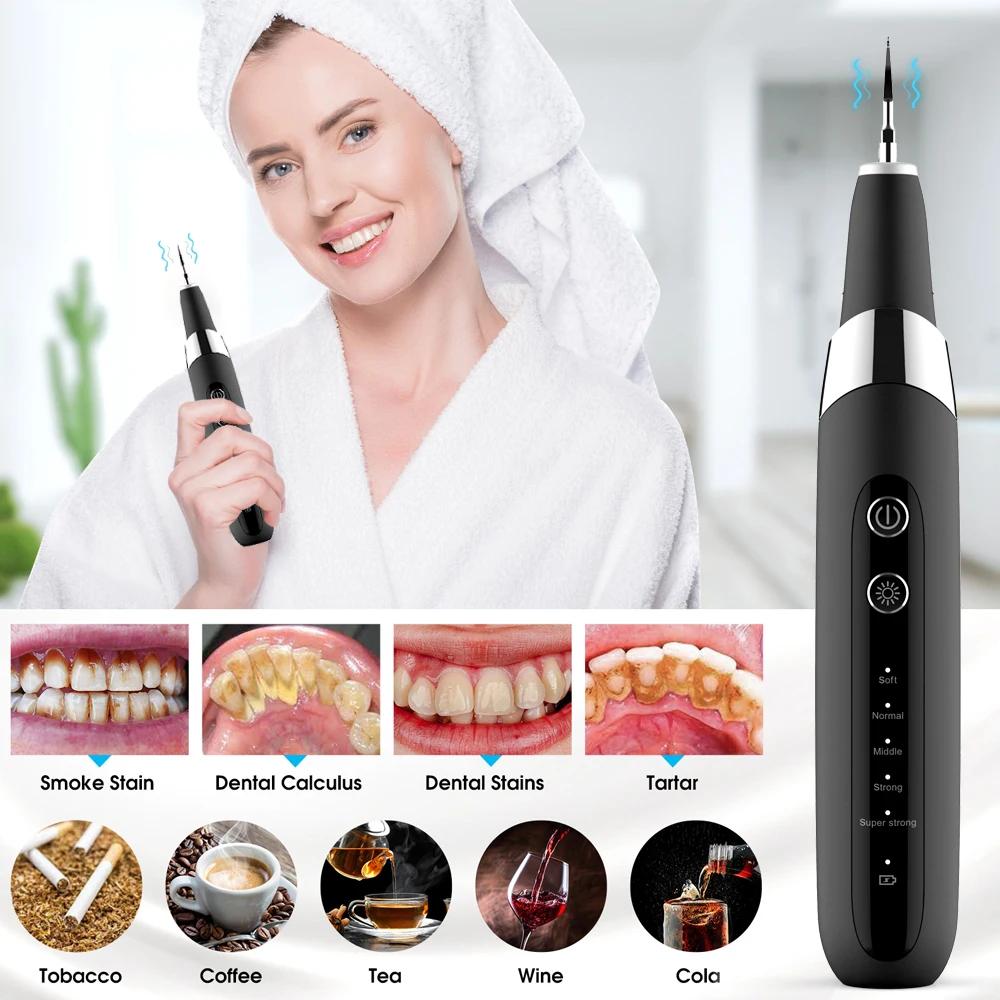 Electric Portable Sonic Dental Calculus Remover Teeth Cleaner Teeth Whitening Dental Cleaning  Scaler Dental Tartar Remover Oral