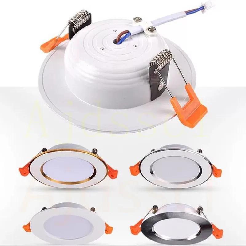 LED Downlight 220V LED Ceiling Spot Three colors dimming  5W 7W 9W 12W 15W Recessed in  Downlight Light Cold Warm white Lamp