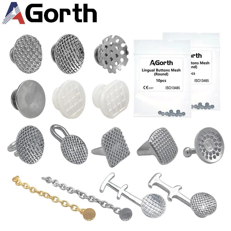 10Pcs Dental Orthodontic Lingual Buttons Metal Bondable Direct Eyelets Traction Hook Dentistry Accessories Materials