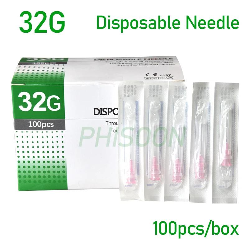 100pcs Painless small needle painless beauty ultrafine 32G * 4mm , 32G * 13mm syringes Korean Needles Eyelid Tools