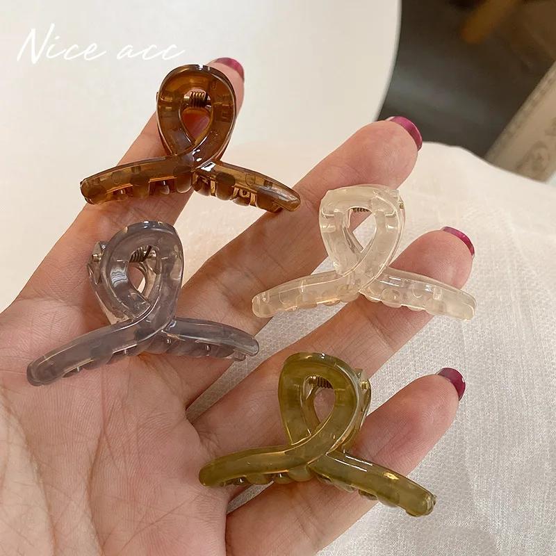 4pcs mini cute claw clip small girl hair claw semi transparent bangs side clip small shark clip women's hair accessory