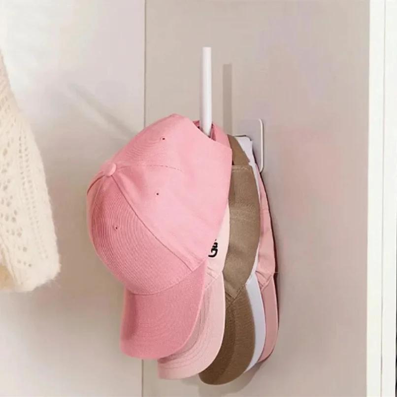 Hat Rack for Baseball Caps Adhesive Hat Hooks for Wall Cap Hanger Storage Cap Organizer No Drilling Hat Holder for Door Closet