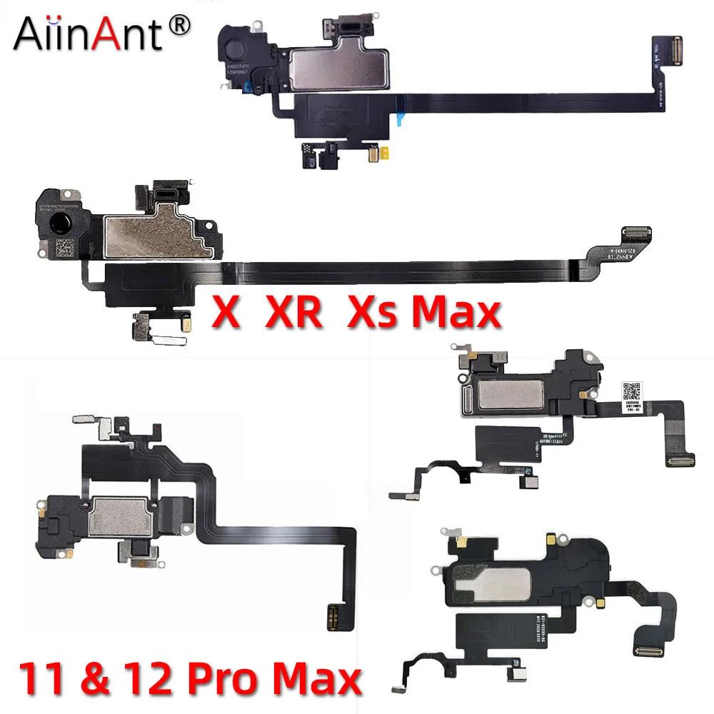 AiinAnt 100% Test For iPhone X Xs 11 12 Pro Max XR Mini Proximity Sensor Sound Ear Earpiece Speaker Flex Cable Phone Parts