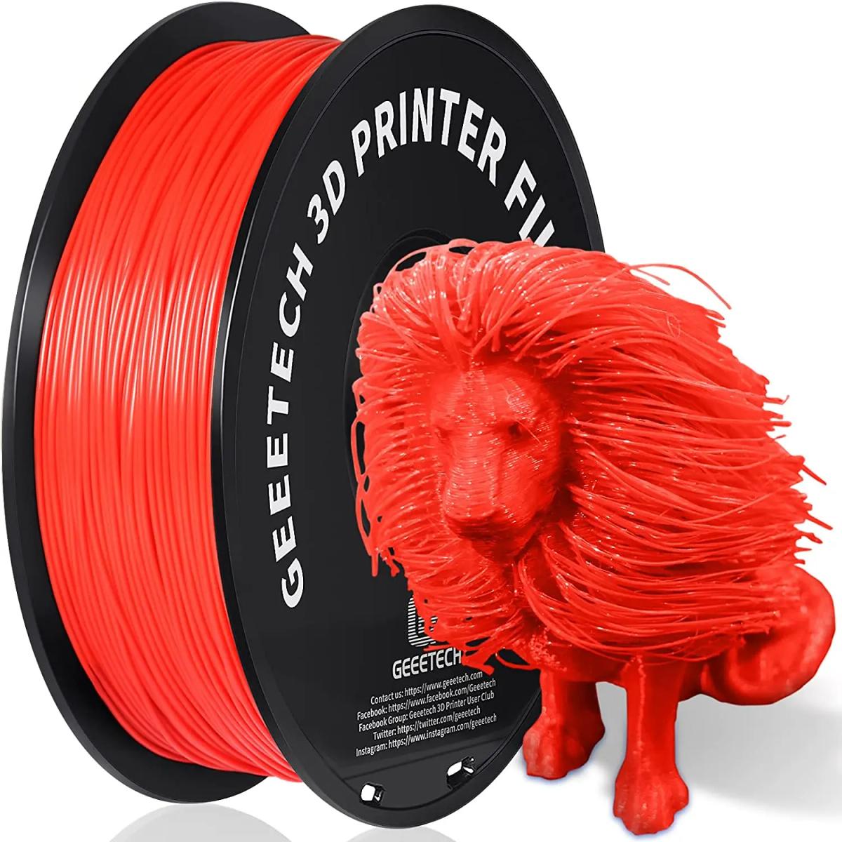 Geeetech 3d Printer Filament Pure PLA PETG Plastic 1.75mm,1KG (2.2LBS), Tangle-Free, 3d Printing Materials, Vacuum Packaging