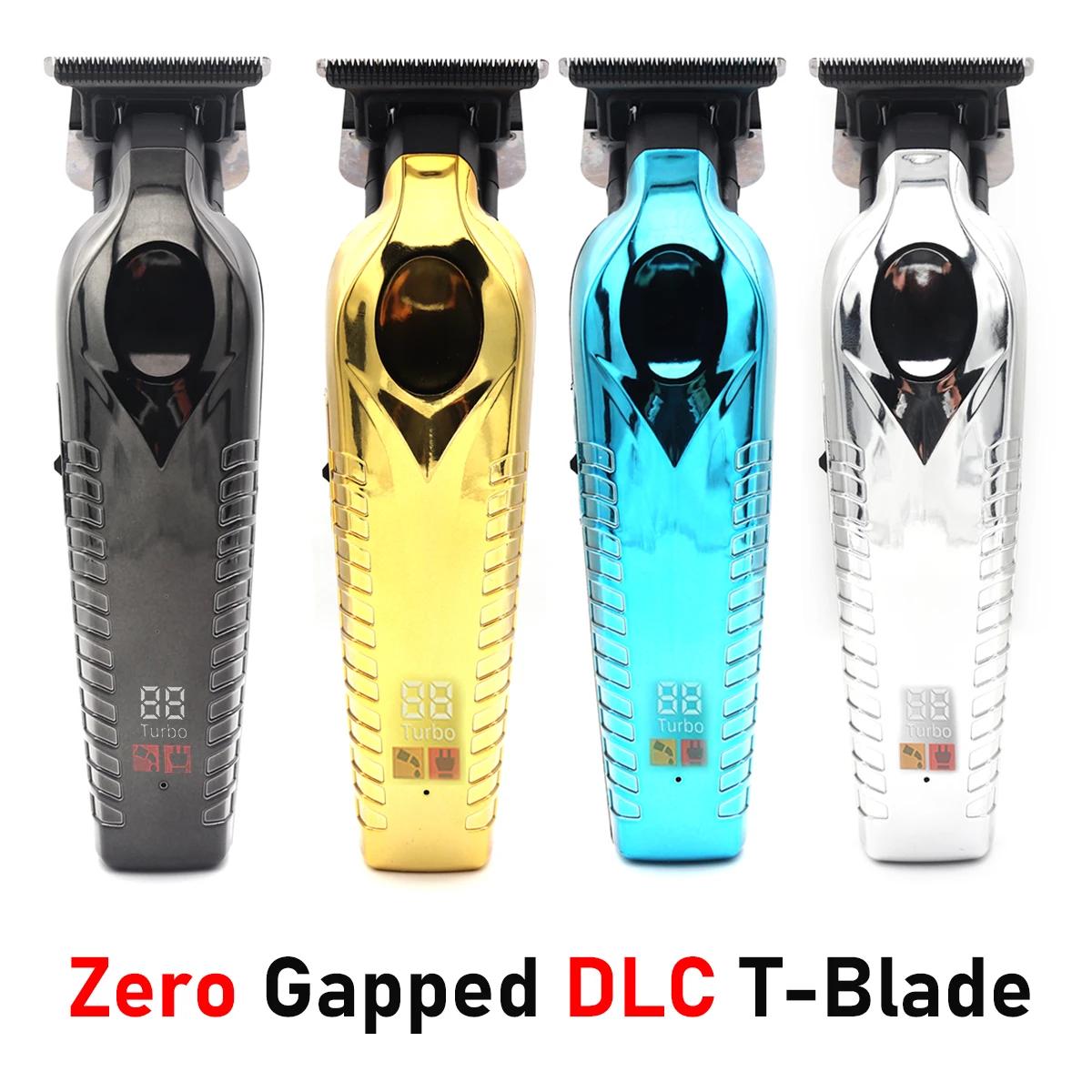 Hair Trimmer for Men Zero Gapped DLC TBlade Oil Head LED Display Low Noise Cordless Professional Hair Clipper Finishing Machine
