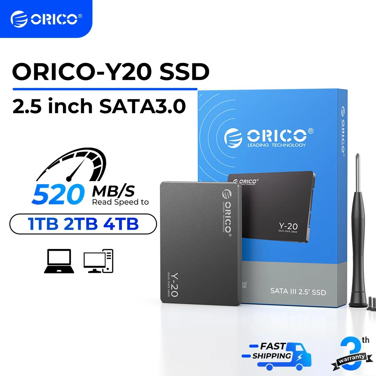 ORICO SATA III SSD 2.5” Internal Solid State Drive 3D NAND 512GB 1TB 2TB 4TB  UP to 550MB/s for Upgrade PC Laptop Desktops Y20