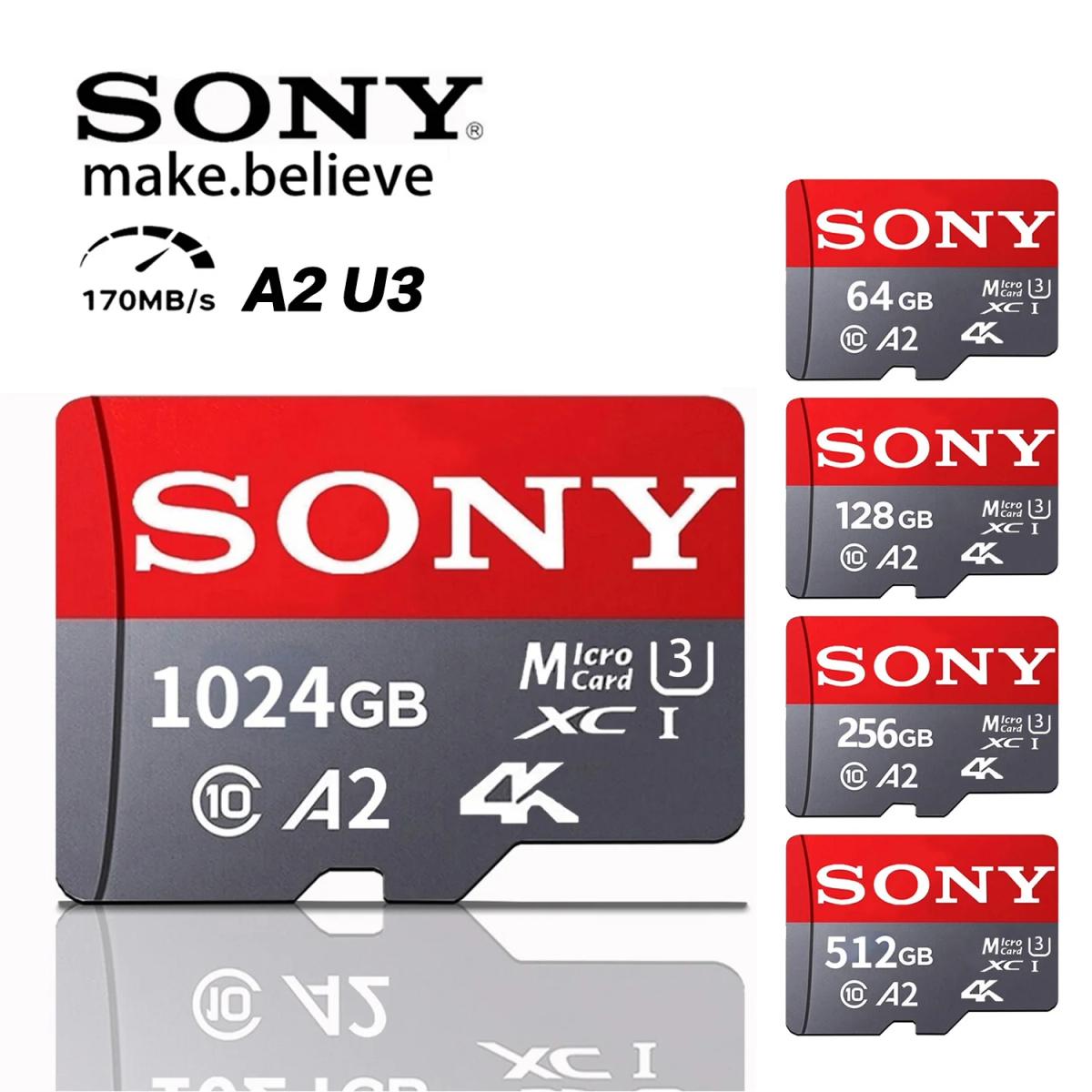 Sony SD Memory Card 1TB 512GB Micro SD Card 128GB 256GB U3 V30 4K Full HD TF Memory Flash Card For Phone Computer