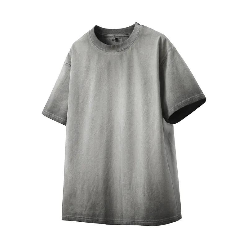 Distressed Washed T-shirt Vintage Street 2025 Punk T Shirt Casual Men's Women's Short Sleeve Hip Hop Loose Tees
