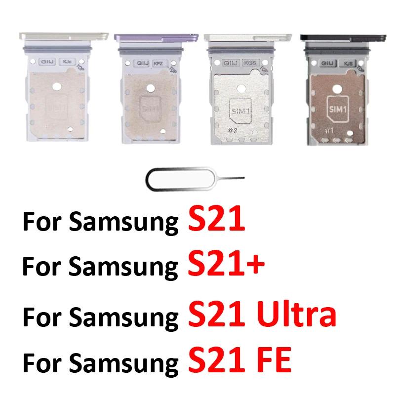 Phone Sim Card Tray For Samsung Galaxy S21 FE Plus Ultra S21+ New SIM Chip Slot Holder G990 G991 G996 G998 With Tool