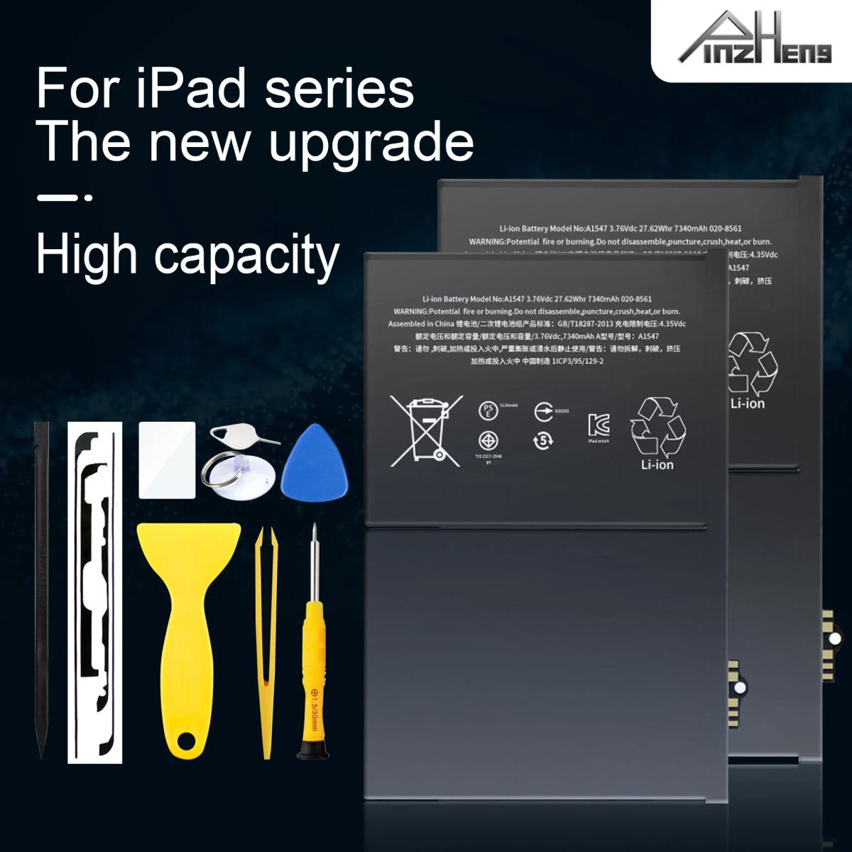 PINZHENG Tablet Battery For iPad 5 6 Air A1484 For iPad Air2 A1474 A1475 A1893 10.2 Mini 2 3 4 5 Pro 9.7 10.5 11 12.9 Battery
