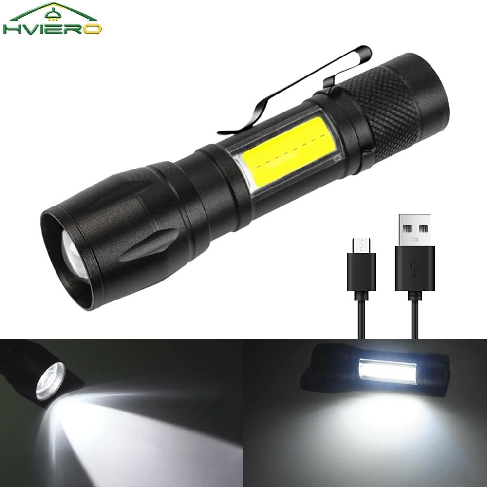Flashlight Battery Charge Mini Led 5W Focus Adjustable Side Lamp Convenient Waterproof T6 Light Ultra Bright For Camping Hiking