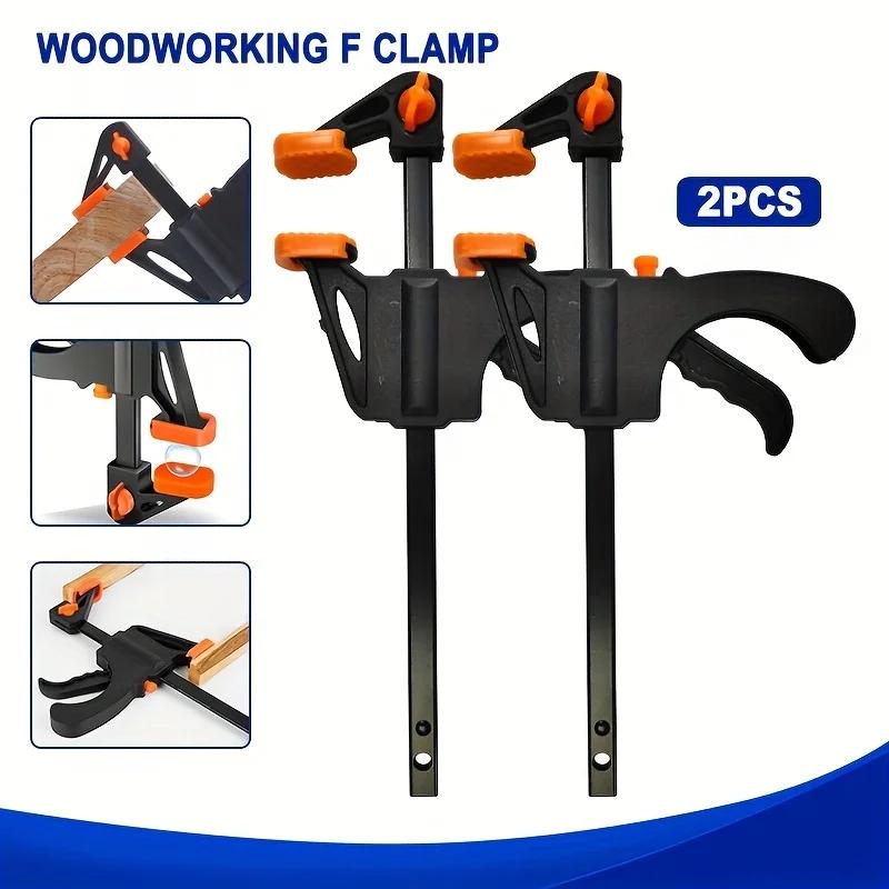 4" Woodworking Clamp 1/2Pcs Set Fixed Type Quick Ratchet Release Speed Extruded Nylon Work Bar Kit Spreader Gadgets DIY Portable