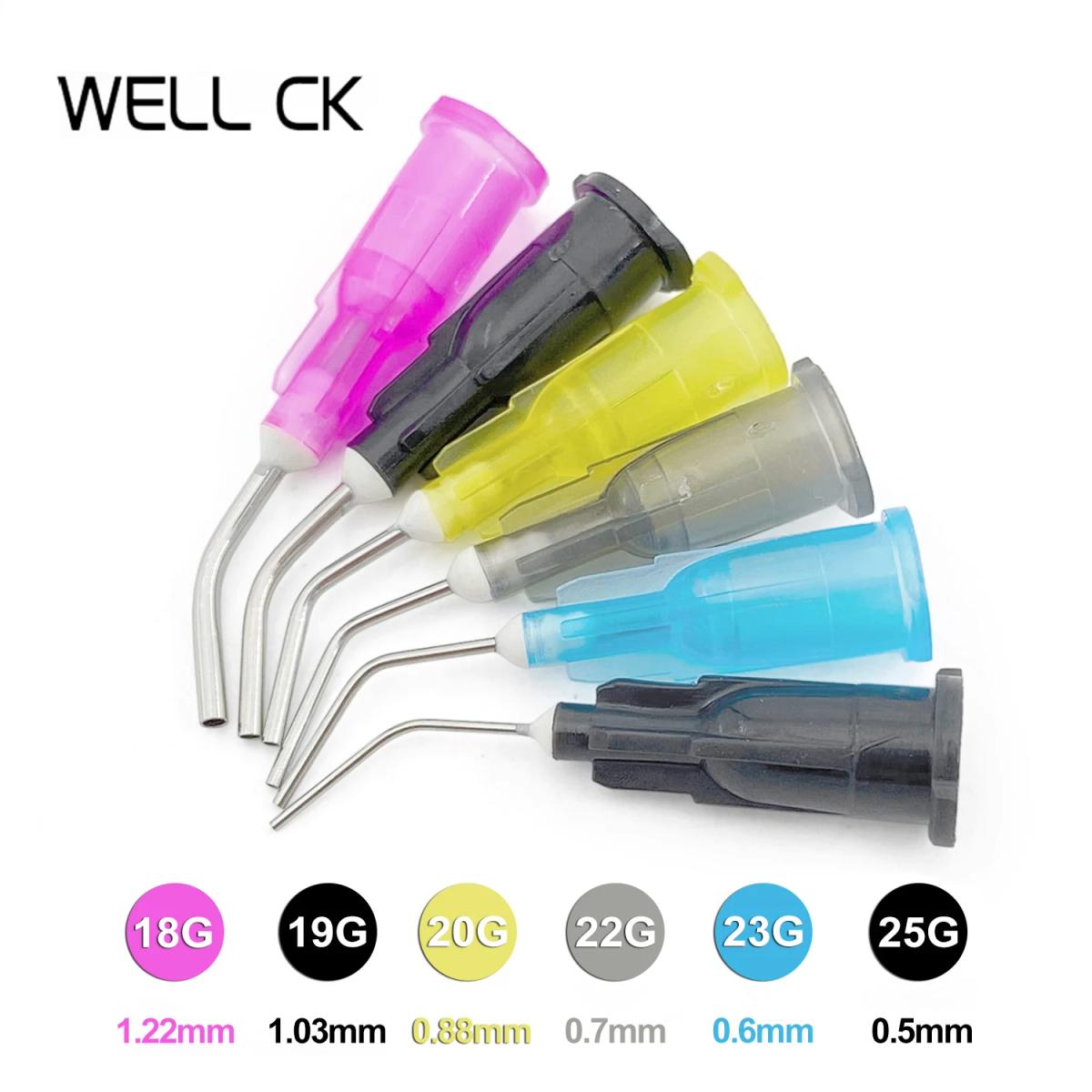 100pcs/lot Equipment Irrigation Bent Needle Tips Dental Flow Sealant Etchant Composite Resin Acid Reagent Delievery Syringe Tips