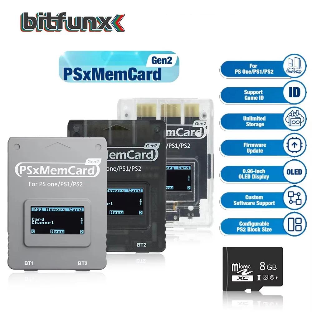 BitFunx PSxMemCard Gen2 SD2PSX Memory Card For PS1/PS2 SD Card Reader Card Adapter For PS One Game Console Save Data Game Card