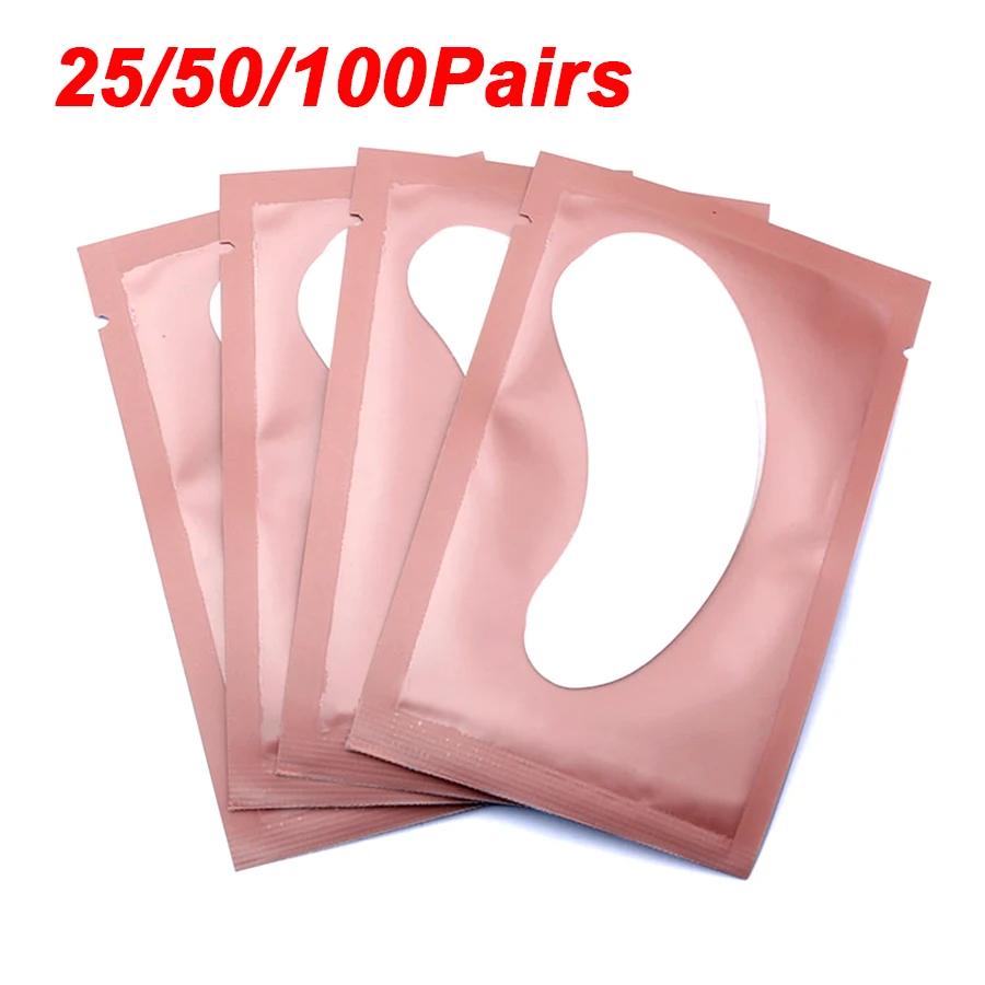25/50/100Pairs Eye Patches Under Eyelash Pads for Building Hydrogel Paper Patches Lint Free Stickers for False Eyelashes LAUKISS