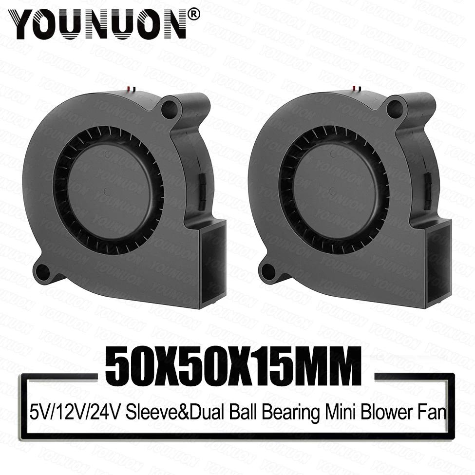 5015 5cm DC 5V 12V 24V 2Pin Dual Ball/Hydraulic Bearing Brushless Cooling Turbine Blower Fan 50mm x 15mm Blower Cooler Fan