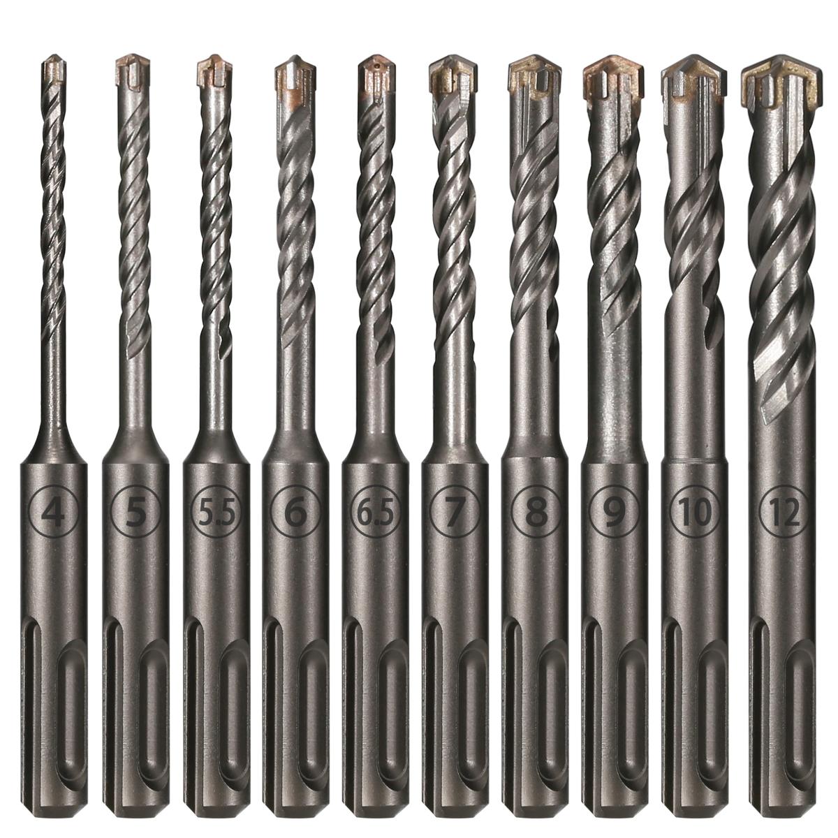 1Pc Concrete SDS Plus 4-12mm bit Cross Cutter head double auger Hammer 110mm Wall Brick Block Electric Hammer Masonry Bit