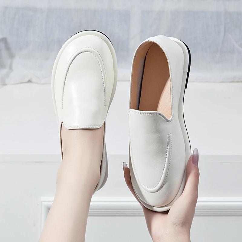 AIYUQI Loafers Women 2025 New Spring Round Toe One Foot Slip-on Shoes Women Genuine Leather Soft Flats Shoes Women