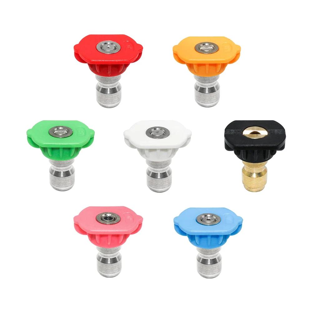 1pcs 1/4" Quick Connect Garden High Pressure Washer Spray Nozzle 0 15 25 40 65 Degree Watering Soap Nozzle Tip Garden Cleaning