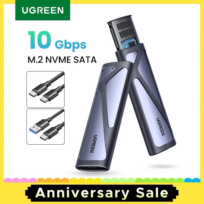 UGREEN M2 SSD Case NVME SATA Dual Protocol M.2 to USB Type C 3.1 SSD Adapter for NVME PCIE NGFF SATA SSD Disk Box M.2 SSD Case