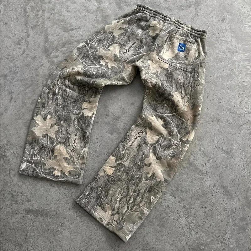 Y2K Streetwear MenCamouflage Pattern Printed High Street Hip Hop Sweat Pants Men Oversized Unisex Casual Camo Baggy Pants