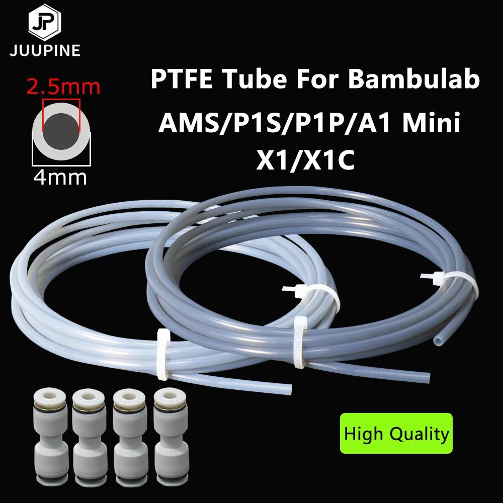 For Bambu Lab Ptfe Tube 2 5mm 4mm P1S P1P AMS A1 Mini 3D Printer Teflonto Pipe X1C Bambulab Ptfe  Connector White Grey AMS LITE