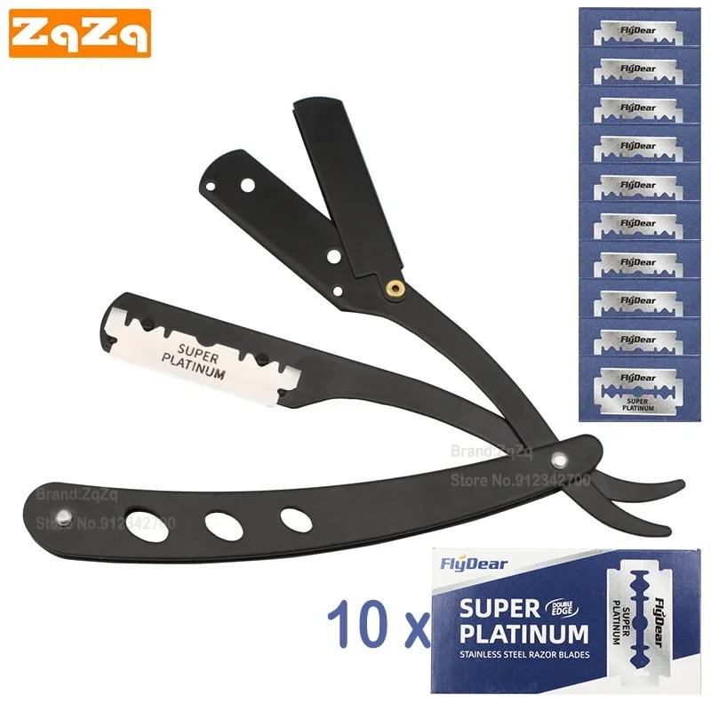 ZqZq 10 Shaving Blades Or Straight Edge Razor Haircut Beard Eyebrow Shaving Tool Manual Depilation Razor Hairdresser Trimming