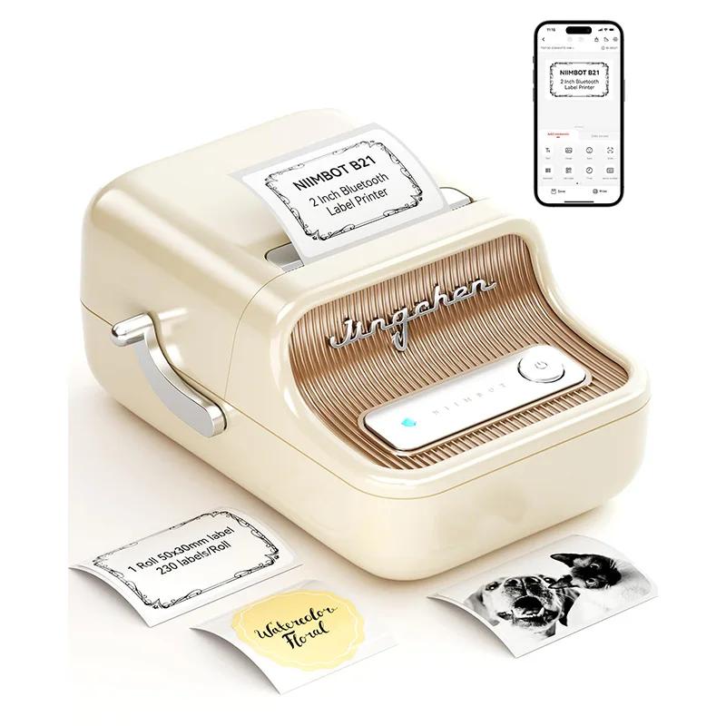 NIIMBOT B21 Portable Thermal Printer 1500mAh Wireless Sticker Printer With Self-adhesive Labels For Barcode Clothing Jewelry