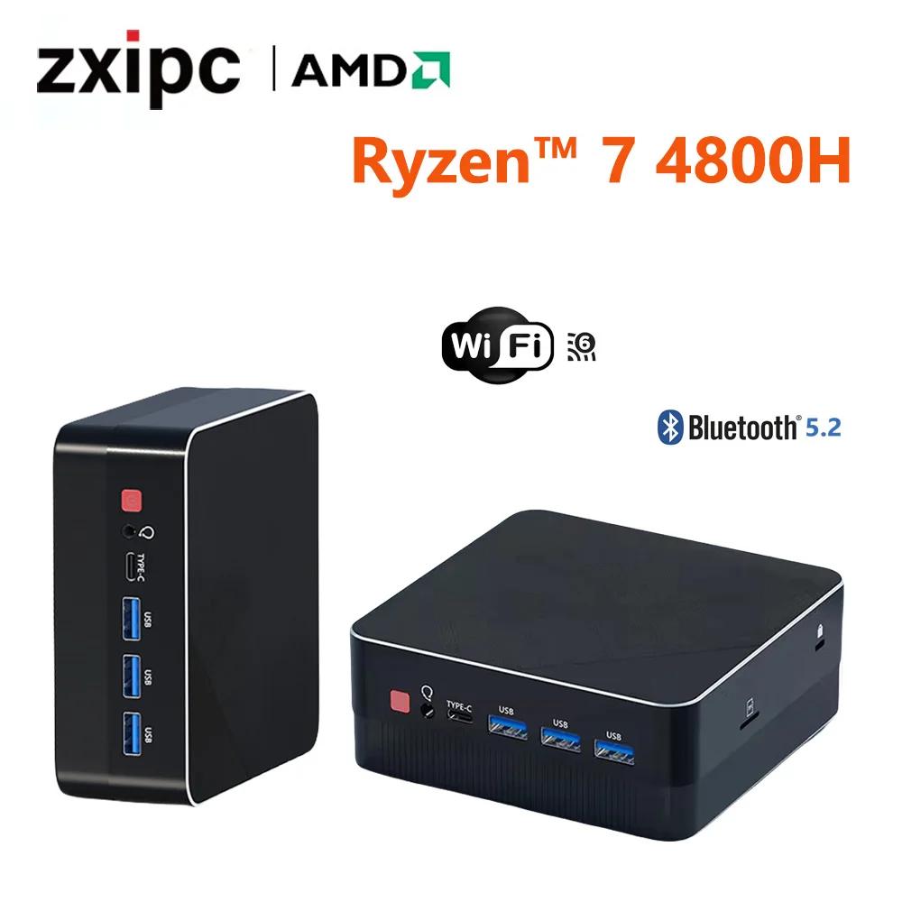 Mini PC Computer Gaming AMD Ryzen7 4800H 5800H 4500U 7530U Pocket Dual HDMI LAN WIFI6 4300U NUC Office Desk Computer DDR4 NVMe