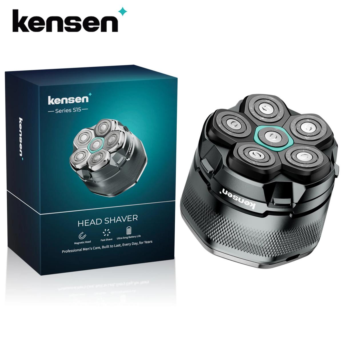 KENSEN Electric Head Shavers for Bald Men 6D Magnetic Razor Hair Trimmer USB Rechargeable LED Display Waterproof Beard Shavers