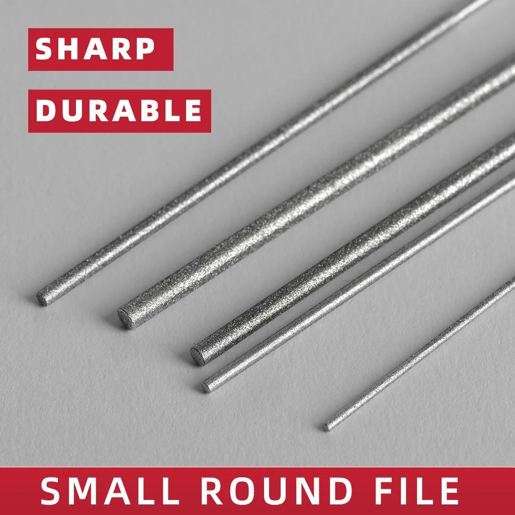 Diamond Cylindrical File 1/1.2/1.5/1.7/2.2/2.8/3.3/4/5/6mm Small Diameter Reaming File Grinding Tool Jade Alloy Assorted File