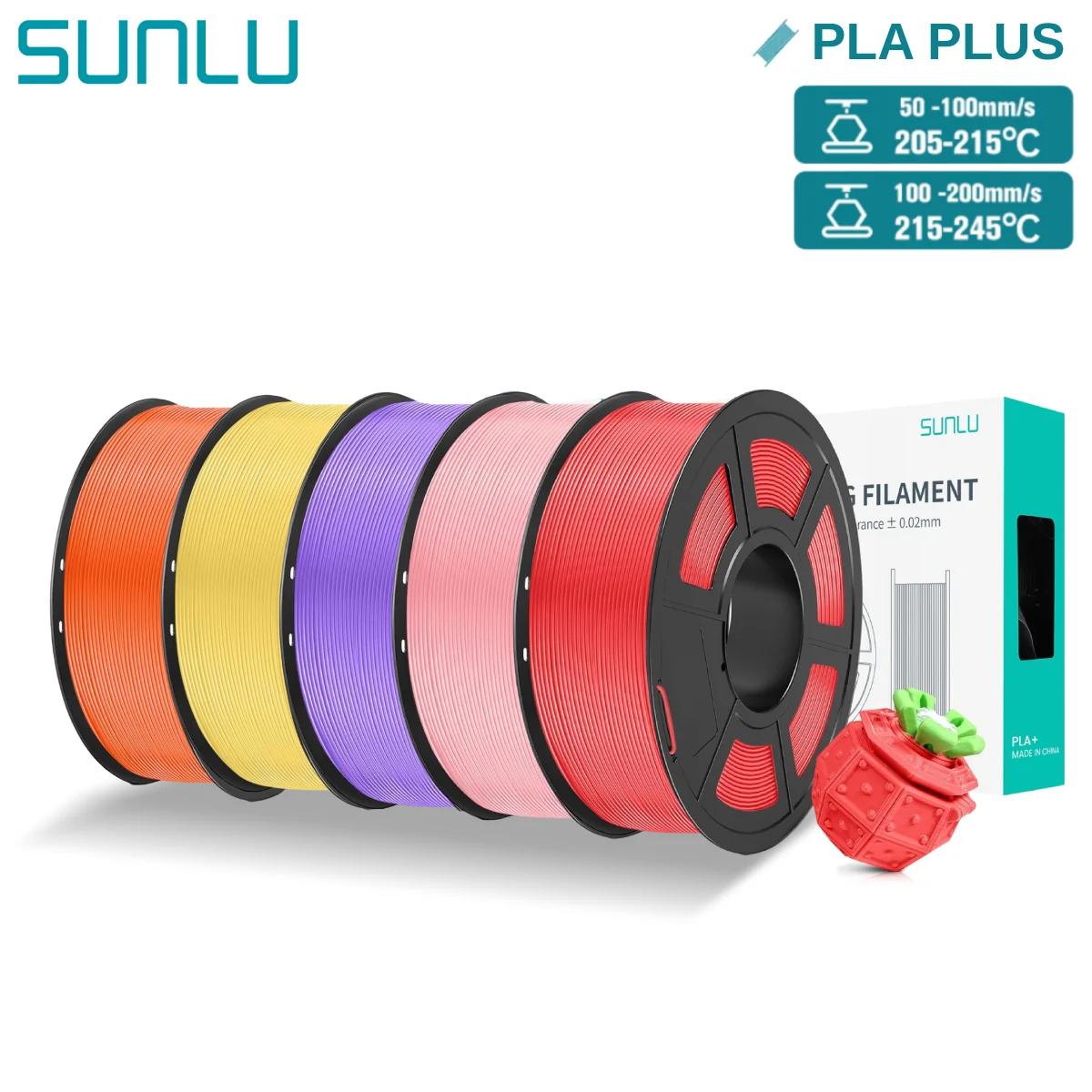 SUNLU 5KG Pla Plus 3D Filament PLA+ 1.75mm Neatly Wound Good Toughness Colorful Printer Filaments for FDM 3D Printing Materials