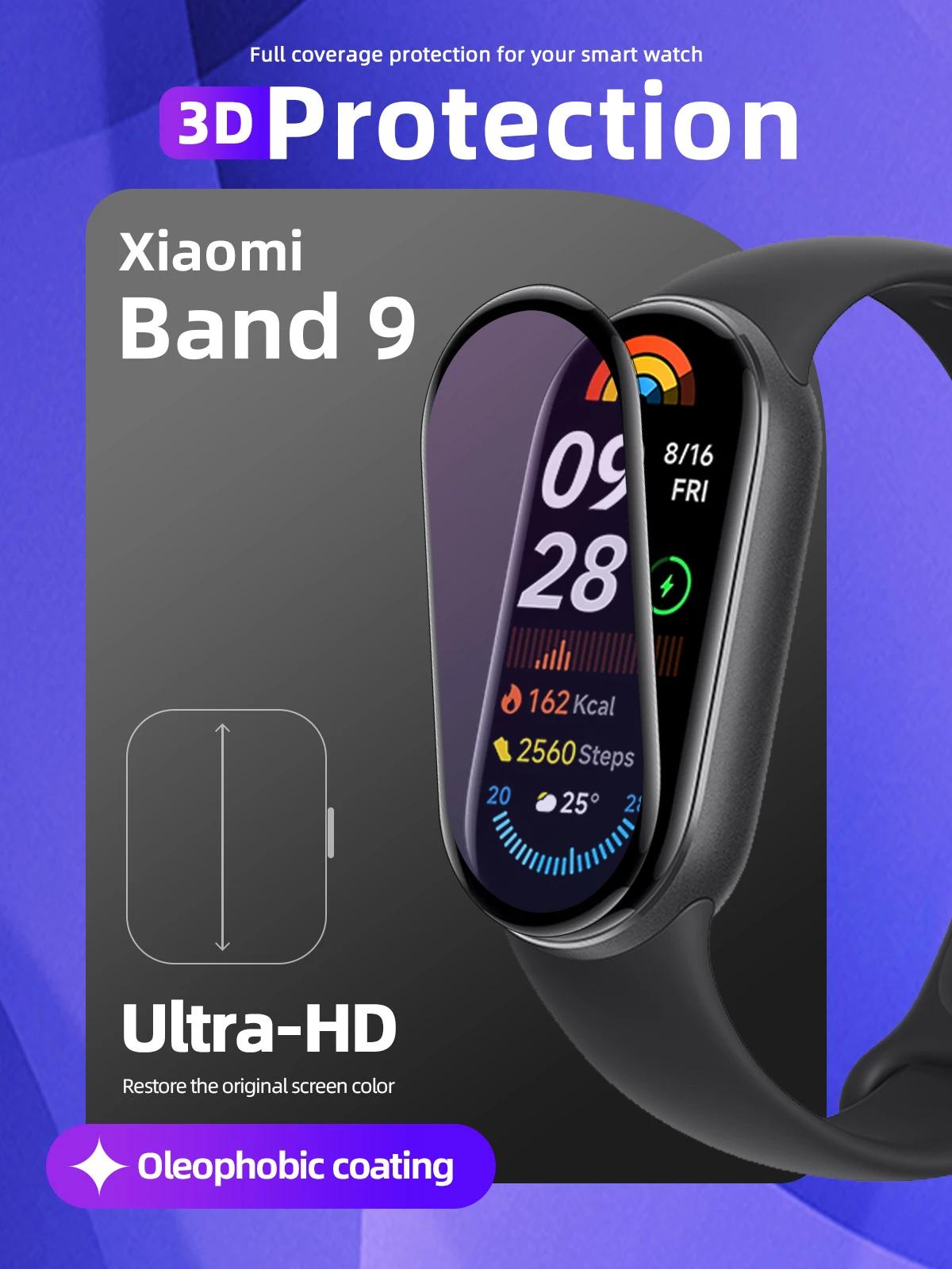 Screen Protector for Xiaomi Mi Band 9, TPU Full Coverage Anti-scratch HD Protective Film, Accessories for Miband 9 (Not Glass)