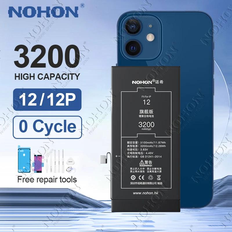NOHON Phone Battery for iPhone 12 12Mini High Capacity Bateria for iPhone 14 15 11 13 Pro X XR XS Max 8 7 6S Plus SE 2020 SE2